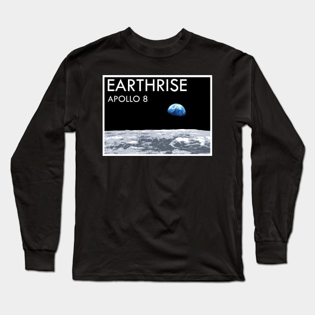 Earthrise Apollo 8 Vintage Ad Long Sleeve T-Shirt by IORS